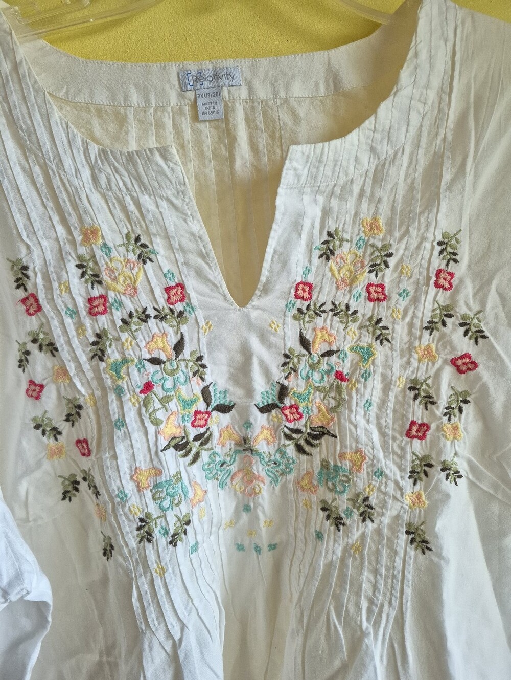 Y2k 2x Relativity Floral Emroidered Semi Sheer Top - Picture 3 of 7